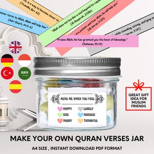 Afdrukbare pot Koranverzen, Koranverzen in kleur Motivatie voor elke stemming, islamitische herinneringen, islamitische cadeaus, cadeau voor moslimvriend