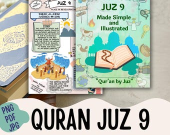 Corán / Corán en inglés / Corán Juz 9 / Surah Al-Anfal / Surah Al-A'raf / Corán de Juz / islam Corán