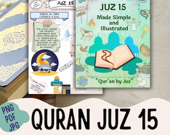 Corán / Corán en inglés / Corán Juz 15 / Surah Al-Isra / Surah Al-Kahf / Corán de Juz / islam Corán