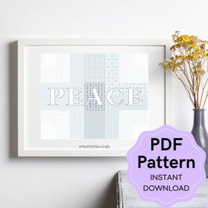 PEACE - Blackwork Embroidery Hollow PDF Pattern