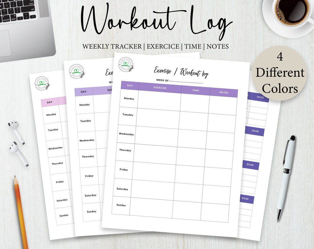 Workout Log | Exercise Planner | Health and Fitness | Digital Planner ...