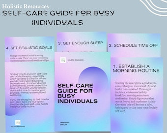 SelfCare Guide for Busy Individuals | Digital guide |Self Care | Digital Planner | Mental Health | Wellness Planner  | Selfcare planner