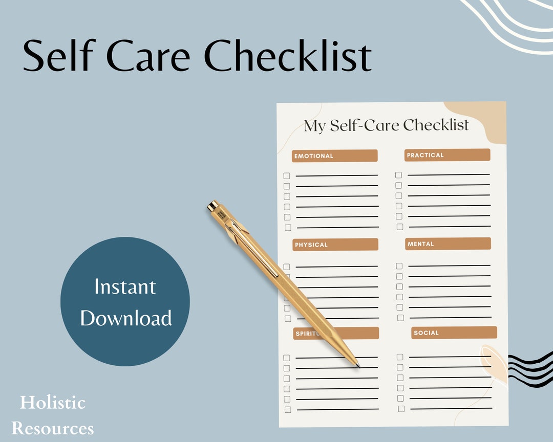 Self Care Checklist | Digital Planner |self Care Journal |self Care ...