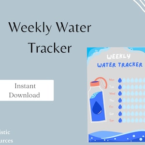 Weekly Water Challenge Sheet Printable | Hydration Tracker | Self Care Planner | Digital Self-Care Journal Page | Water Intake Tracker