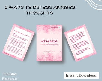 5 ways to defuse anxious thoughts | digital guide | digital planner | selfcare | guide | health guide | wellness | planner | anxiety | calm
