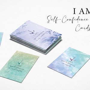 30 Tarjetas de afirmación de confianza en uno mismo YO SOY / confianza / ansiedad / tarjetas digitales / tarjetas de cotización / bienestar / tarjetas de autocuidado / salud mental