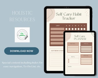 Planificateur de soins personnels | Planificateur numérique | Journal d'auto-soins | Agenda pour iPad | Imprimables | Santé mentale | Planificateur de bien-être | Amour de soi | imprimer
