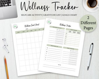 Wellness Tracker | digital tracker | digital planner | printables | track your daily habits | selfcare | printable tracker | daily routines