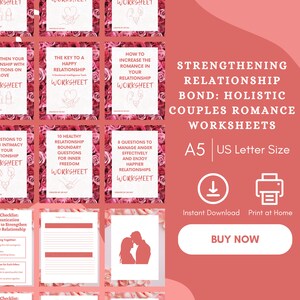 Strengthening Relationship Bond Holistic Couples Romance Worksheets, Relationship Goals Journal, Date Night Activity, Marriage Help Therapy