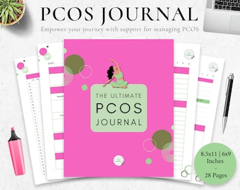 Ultimate PCOS Journal (8.5x11in), Fushia Pink, All in one Planner, Daily, Meal, Period,  Planner, Gratitude Journal, Fitness & Selfcare.