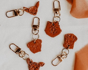 Dog Keychains/ pet keychains/ gifts for dog lovers/ dog mom gifts/ polymer clay/ golden retriever/ yorkie/ pomeranian/ chihuahua/ bulldog