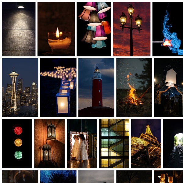 Light Photo Collage Téléchargement numérique 75 Photos - "Guiding Light"