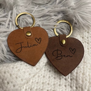 Keychain Heart Leather Valentine's Day Couples