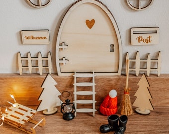 Gnome door Christmas gnome elf door gnome accessories Christmas Advent calendar gnome house