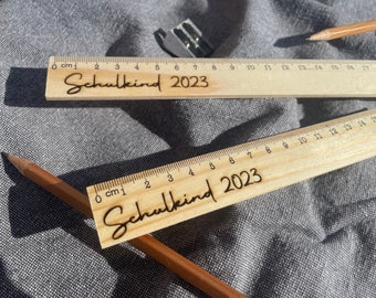 Holzlineal Schulanfang Lineal 30 cm / 16 cm Schulkind