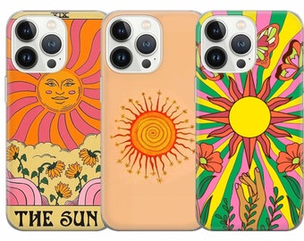 The Sun Retro Phone Case Sunshine Cover for iPhone 15Pro, 14, 13, 12, 11, Google Pixel 8, 7A, 6A, Samsung Galaxy S24Ultra, S23fe S22 A54 A34