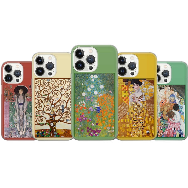 Gustav Klimt artist Phone Case Famous paintings Cover for iPhone 14 13 12 Pro 11 XR 8 7, Samsung S23 S22 A73 A53 A13 A14 S21 Fe S20, Pixel 7