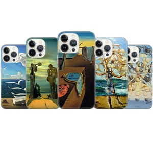Salvador Dali Coque de téléphone célèbre peinture Art Cover pour iPhone 16 15 14 13 12 11 XR 8 7 Samsung S23 S22 A73 A53 A13 A14 S21 S20 Pixel 9 8 7 6