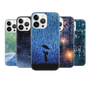 Rain drops Umbrella Phone Case Raining Cover for iPhone 17 15 14 13 12 Pro 11 XR 8 7 Samsung S23 S22 A73 A53 A13 A14 S21 Fe S20 Pixel 10 7