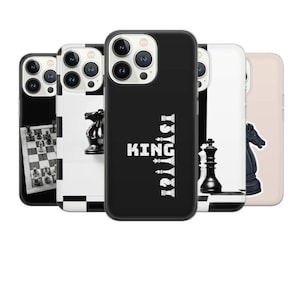 Chess Phone Case Checkerboard Cover for iPhone 16 15 14 13 12 Pro 11 XR 8 7, Samsung S24 S23 S22 A73 A53 A13 A14 S21 Fe S20, Pixel 9 8 7 6A