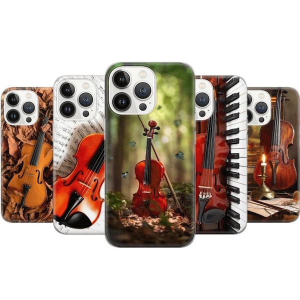 Vintage violin Fiddle Phone Case Music lover Cover for iPhone 14 13 12 Pro 11 XR 8 7, Samsung S23 S22 A73 A53 A13 A14 S21 Fe S20, Pixel 7 6A