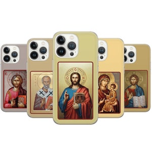 Christianity icon Jesus Phone Case Christian art Cover for iPhone 17 15 14 13 12 Pro 11 XR Samsung S23 S22 A73 A53 A13 A14 S21 Fe S20 Pixel