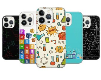Chemistry Lab Phone Case Molecule Laboratory Cover for iPhone 17 15 14 13 12 Pro 11 XR Samsung S23 S22 A73 A53 A13 A14 S21 Fe S20 Pixel 10