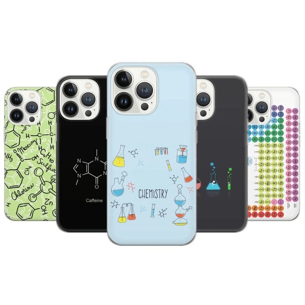 Chemistry Lab Phone Case Molecule Laboratory Cover for iPhone 15 14 13 12 Pro 11 XR 8 7 Samsung S23 S22 A73 A53 A13 A14 S21 Fe S20 Pixel 8 7