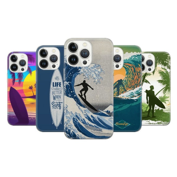 Surfboard Waves Phone Case: Surfing Life, TPU Gel Cover for Iphone