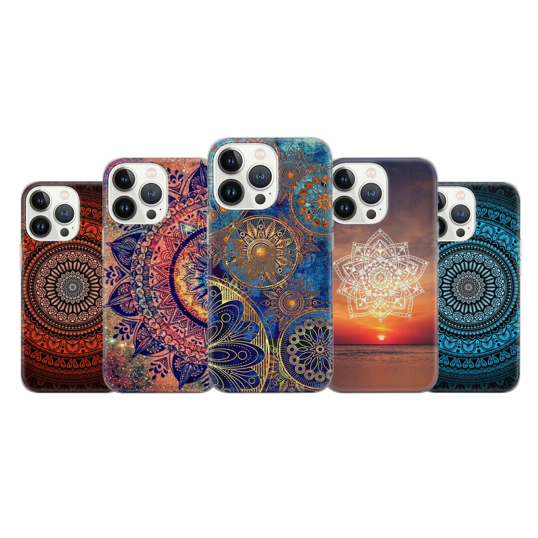 Bohemian Phone Case Mandala Art Cover for iPhone 16 15 14 13 12 Pro 11