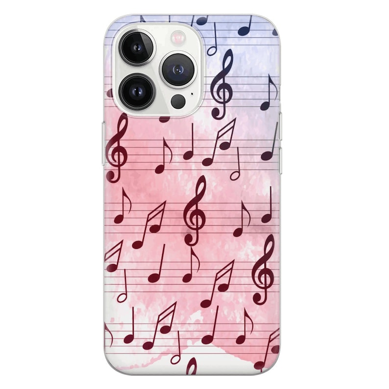 Music Notes Pattern Phone Case Musical Notes Clef Cover for Etsy