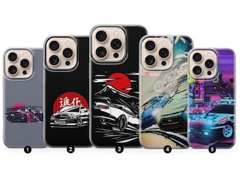 Funda para teléfono JDM Drifting Car: Funda deportiva de carreras japonesas para iPhone, Samsung y Google Pixel