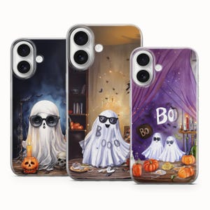Cute Ghost Halloween Phone Case: Spooky Cover for iPhone, Samsung, Pixel, Huawei, Xiaomi, OnePlus