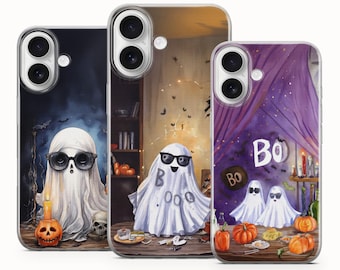 Cute Ghost Halloween Phone Case: Spooky Cover for iPhone, Samsung, Pixel, Huawei, Xiaomi, OnePlus