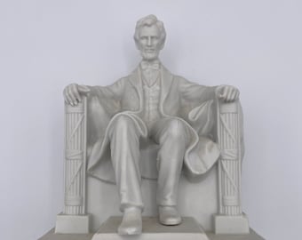 Abraham Lincoln Statue Made in Japan for Disney Original Sticker On Bottom