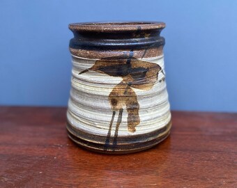 Hummingbird by Jim Reno - Early Pottery Planter Piece Stamped with the Eucalyptus Nut Chop Mark and Signed by Reno