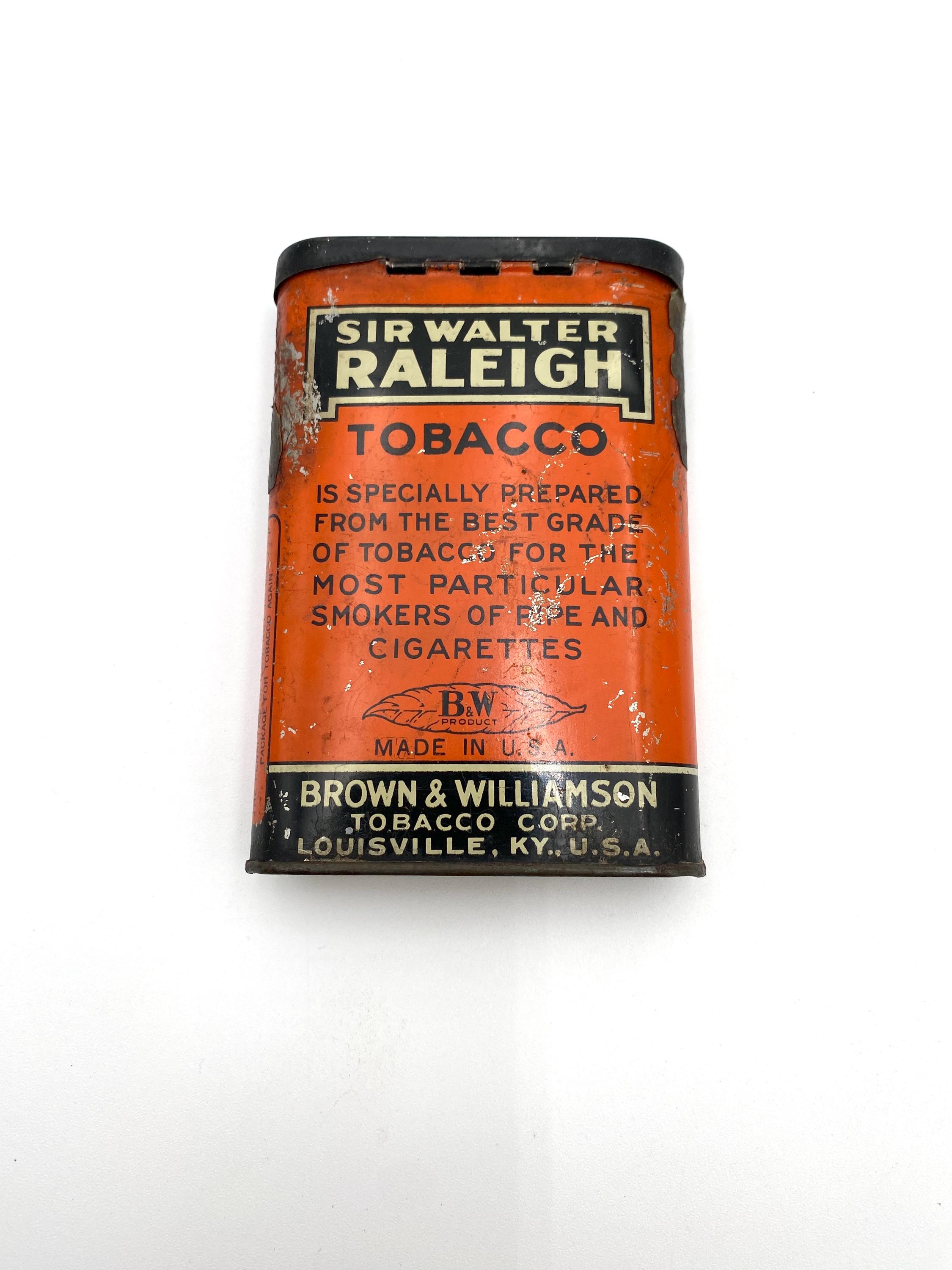 Sir Walter Raleigh Tobacco Tin: Vintage Tobacciana With Match Striker