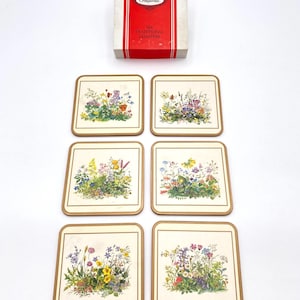 Vintage Pimpernel Floral Coasters - Set of 6 - Made in England
