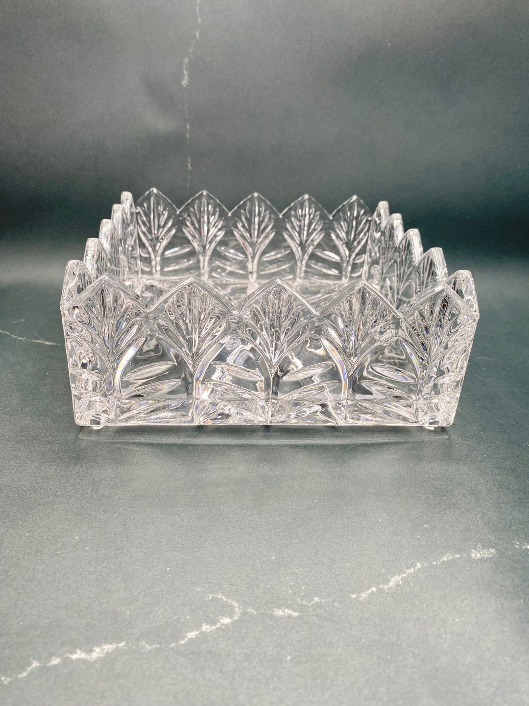 Vintage Crystal Studios Portico Napkin or Houseplant Holder Etsy