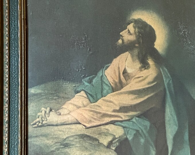 1920s-1940s Jesus Christ in the Garden of Gethsemane Print Framed Art ...