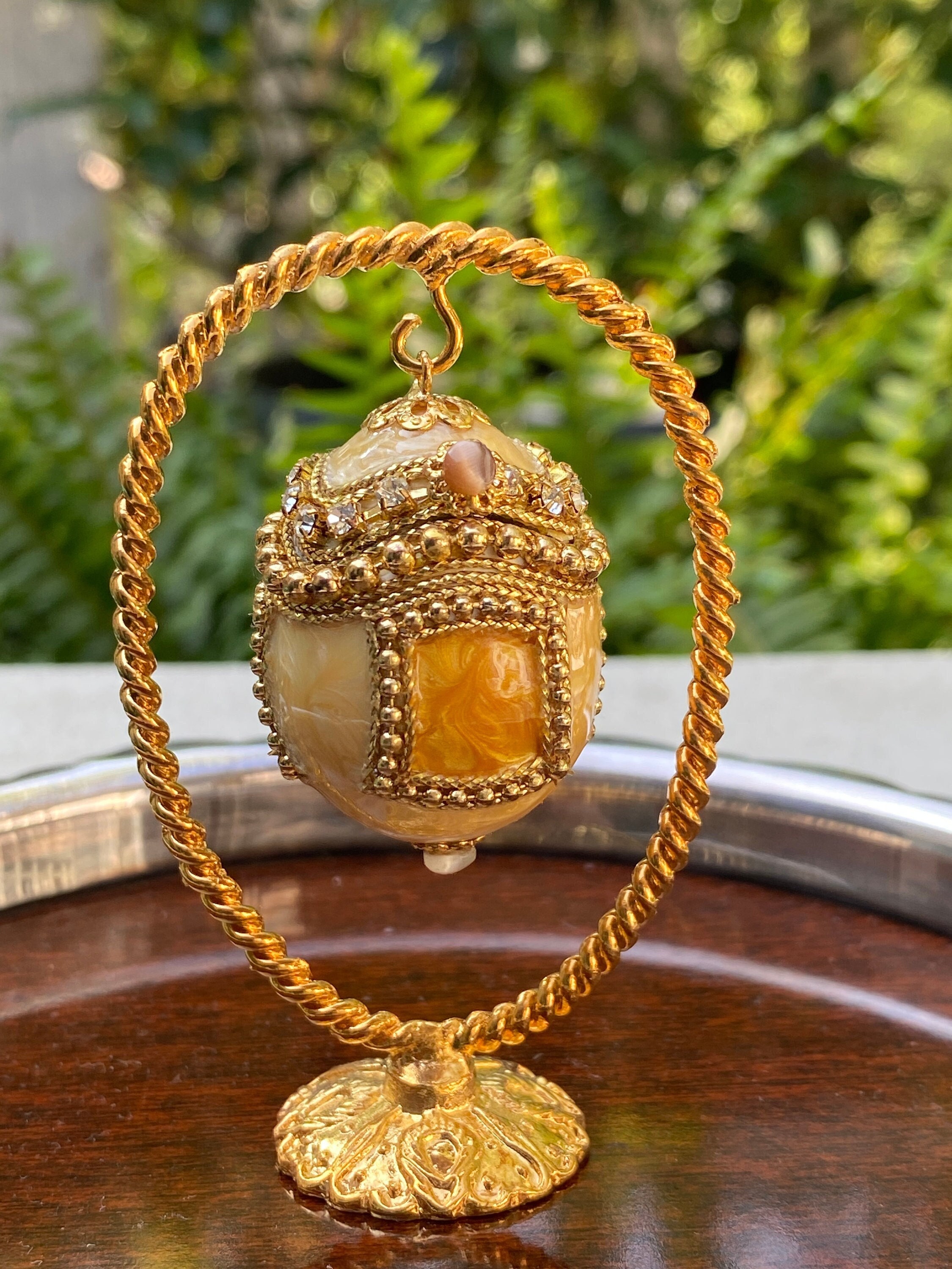 Kingspoint Design Decorated Quail Egg Jewelry Box/amber and Etsy