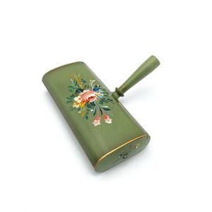 Vintage Floral Crumb Sweeper: Hand Painted Silent Butler, Switzerland