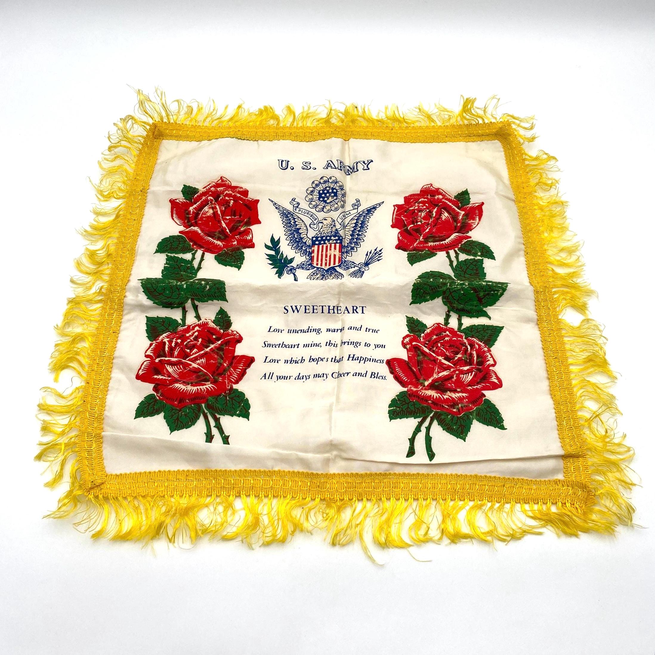 40’s〜50’s Souvenir pillow case vintage US Navy souvenir satin pillow case circa 1950's mint