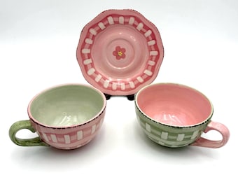 Tazas y platillos gigantes Wedgwood Franciscan Flora Pink