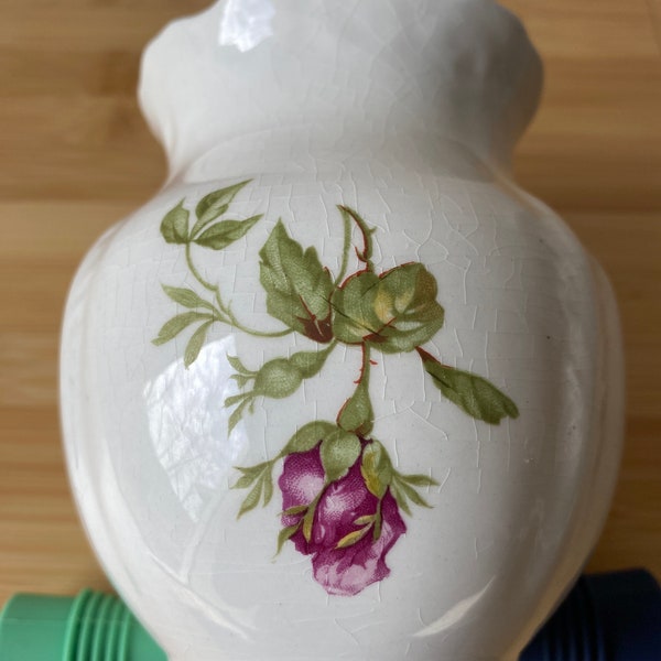 Victorian Rosebuds Brush Vase Cairo Pattern by Buffalo Pottery