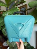 Vintage Atomic Style Blue Hard Shell Bowling Ball Bag Retro Case