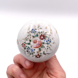 Antique Porcelain Door Knob with Floral Motif