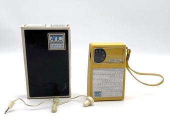 ATC Yellow Pocket AM Radio Solid State Model #P2108N, Broadcast Only, Works