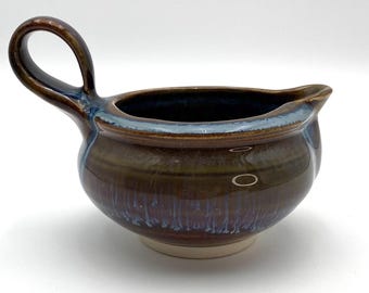 Salsera de cerámica esmaltada azul Bill Campbell vintage firmada - RARO