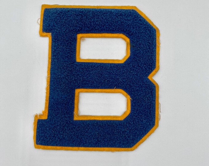 4 Tall Orange Blue Block Letterman's Letter B Felt Patch | eBay